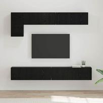 TV spintelių komplektas 5 pcs Juodas ąžuolas Apdirbta mediena