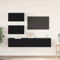 TV spintelių komplektas 4 pcs Juodojo ąžuolo Apdirbta mediena