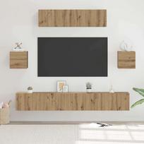 TV spintelių komplektas 7 pcs Amatininkų ąžuolas
