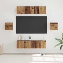 TV spintelių komplektas 6 pcs Senovinis medis Apdirbta mediena