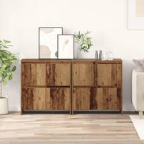 Šoninės lentynos 2 pcs Sena mediena 70 x 41 x 75 cm