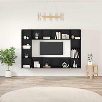 TV spintelių komplektas 4 pcs Juoda 37 x 37 x 142,5 cm