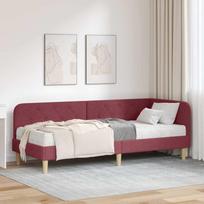 Kampinė lovos konstrukcija Vyno raudona 80 x 200 cm audinys