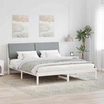 Lovos rėmas Balta ir šviesiai pilka 180 x 200 cm Pušies masyvas