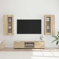 TV spintelių komplektas su stalčių FLORIN 3 pcs Sonoma ąžuolas