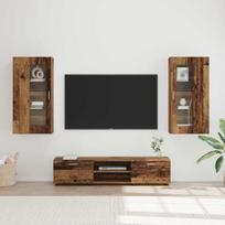 TV spintelių komplektas su stalčių FLORIN 3 pcs Senas medis
