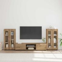 TV spintelių komplektas FLORIN 3 pcs Amatininkų ąžuolas