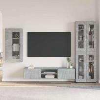 TV spintelių komplektas su stalčių FLORIN 3 pcs Betono pilka