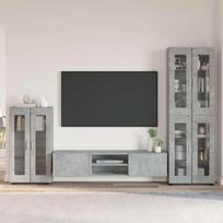 TV spintelių komplektas su stalčių FLORIN 3 pcs Betono pilka