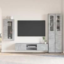 TV spintelių komplektas su stalčių FLORIN 3 pcs Betono pilka