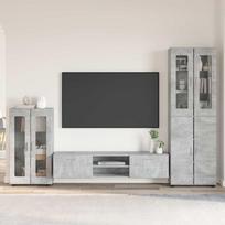 TV spintelių komplektas su stalčių FLORIN 3 pcs Betono pilka