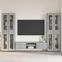 TV spintelių komplektas su stalčių FLORIN 3 pcs Betono pilka