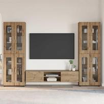 TV spintelių komplektas FLORIN 3 pcs Amatininkų ąžuolas