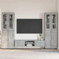 TV spintelių komplektas su stalčių FLORIN 3 pcs Betono pilka