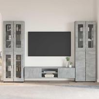 TV spintelių komplektas su stalčių FLORIN 3 pcs Betono pilka