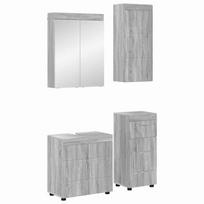 Vonios baldų rinkinys TULUM 4 pcs Pilkas Sonoma 60 x 34 x 63 cm