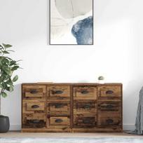 Šoninės lentynos 2 pcs Senovinis medis 70 x 35,5 x 67,5 cm