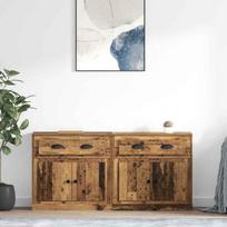 Šoninės lentynos 2 pcs Senovinis medis 70 x 35,5 x 67,5 cm