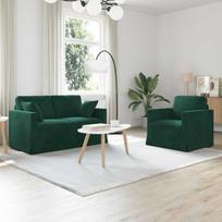 Sofos komplektas 2 pcs Tamsiai žalia 138 x 78 x 80 cm Aksomas