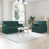 Sofos komplektas 2 pcs Tamsiai žalia 144 x 80 x 85 cm audinys