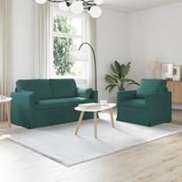 Sofos komplektas 2 pcs Tamsiai žalia 158 x 78 x 80 cm audinys