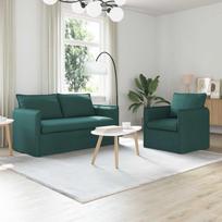 Sofos komplektas 2 pcs Tamsiai žalia 156 x 82 x 85 cm Audinys