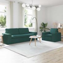 Sofos komplektas 2 pcs Tamsiai žalia 222 x 80 x 82 cm audinys