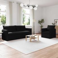 Sofos komplektas 2 pcs Juoda 196 x 82 x 85 cm Audinys