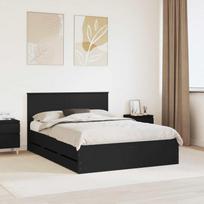 Lovos rėmas su stalčių Juoda 140 x 190 cm Inžinerinė mediena