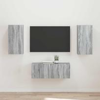 TV spintelių komplektas 2 pcs Pilkas Sonoma Apdirbta mediena