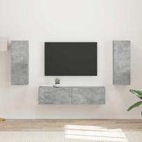 TV spintelių komplektas 2 pcs Betono pilka Apdirbta mediena