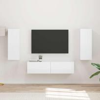 TV spintelių komplektas 2 pcs Aukštai blizganti balta