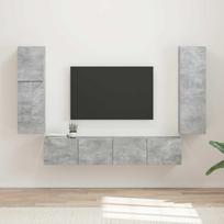 TV spintelių komplektas 4 pcs Betono pilka Apdirbta mediena