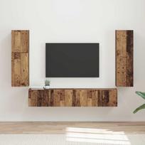 TV spintelių komplektas 4 pcs Senas medis Apdirbta mediena