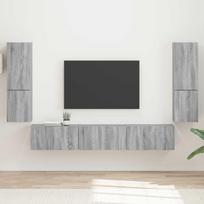 TV spintelių komplektas 4 pcs Pilkas Sonoma Apdirbta mediena
