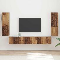 TV spintelių komplektas 4 pcs Senas medis Apdirbta mediena