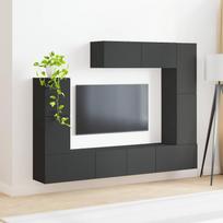 TV spintelių komplektas 5 pcs Juoda Apdirbta mediena
