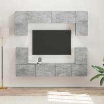 TV spintelių komplektas 5 pcs Betono pilka Apdirbta mediena