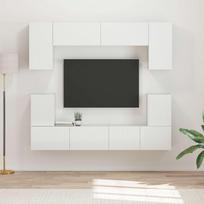 TV spintelių komplektas 5 pcs Aukštai blizganti balta