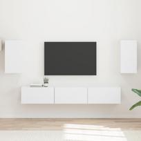 TV spintelių komplektas 5 pcs Balta Apdirbta mediena
