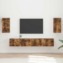 TV spintelių komplektas 5 pcs Rūkyta ąžuolas Apdirbta mediena