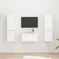 TV spintelių komplektas 5 pcs Aukštai blizganti balta