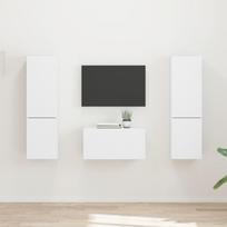 TV spintelių komplektas 5 pcs Balta Apdirbta mediena