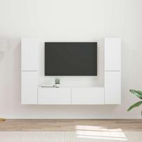 TV spintelių komplektas 6 pcs Balta Apdirbta mediena