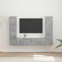 TV spintelių komplektas 6 pcs Betono pilka Apdirbta mediena