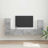 TV spintelių komplektas 4 pcs Betono pilka Apdirbta mediena