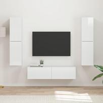 TV spintelių komplektas 6 pcs Aukštai blizganti balta