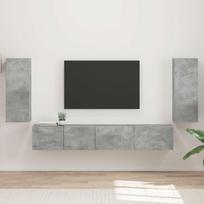 TV spintelių komplektas 4 pcs Betono pilka Apdirbta mediena