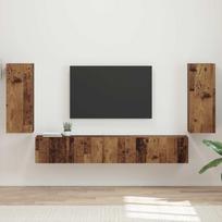 TV spintelių komplektas 4 pcs Senas medis Apdirbta mediena