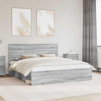 Lovos rėmas Pilkas Sonoma 180 x 200 cm Kietos pušies mediena